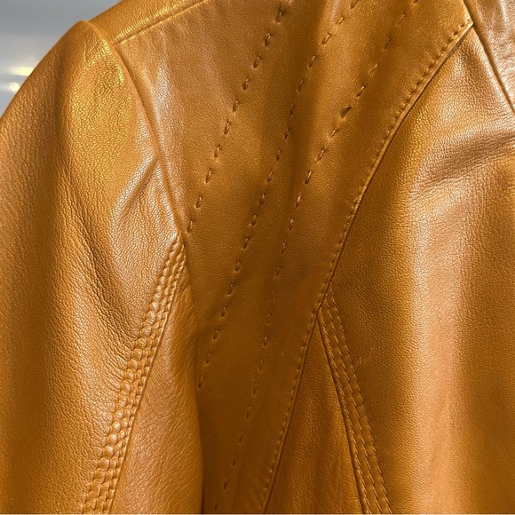 Quince Women's Tan Camel Leather Jacket - Picture 5 of 9